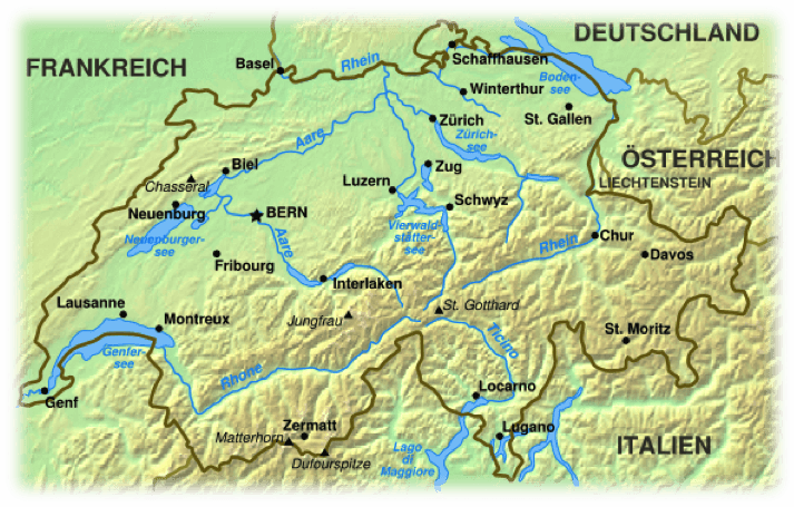 landkarte schweiz